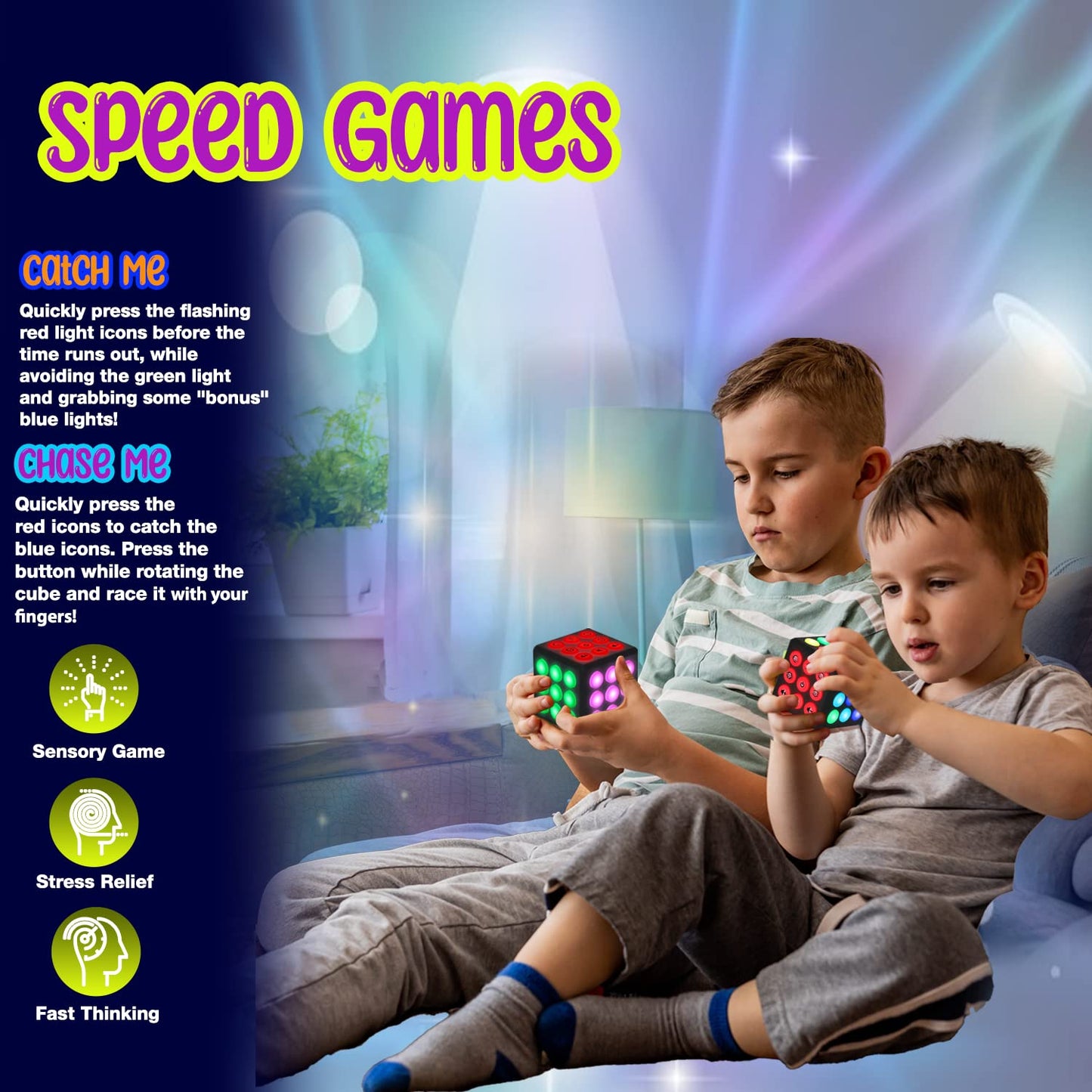 Playroute Electronic Brain & Memory Game Cube - Fun Toy Gift Ideas For Ages 6-12+ Year Old Boy & Girl - Cool Toys For Boys And Girls - Handheld Games Gifts For Kids And Teens