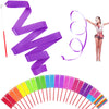 HiUnicorn 24 Pack Rainbow Dance Ribbon Sticks - 12 Colors Rhythmic Gymnastics Twirling Ribbons for Kids Birthday Party Decorations