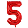 40 Inch 5 Red Number Balloons Mylar Foil Helium Digital Balloons Baby Shower 5St Birthday Party Decor Supplies