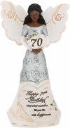Pavilion Gift Company - Happy 70Th Birthday - 6' Ebony African American Angel Figurine Religious Best Friend Bestie Bff God Jesus Lover Christian Christ Gift Present