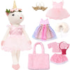 Unicorn Doll Stuffed Animal Toys For Girls - Ballerina Doll | Plush Carrier Bag | 3 Set Cloth Accessories, Kids Pretend Play Doll Pet Care, Birthday Gift For 3 4 5 6 Year Old Little Girl Unicorn Toys