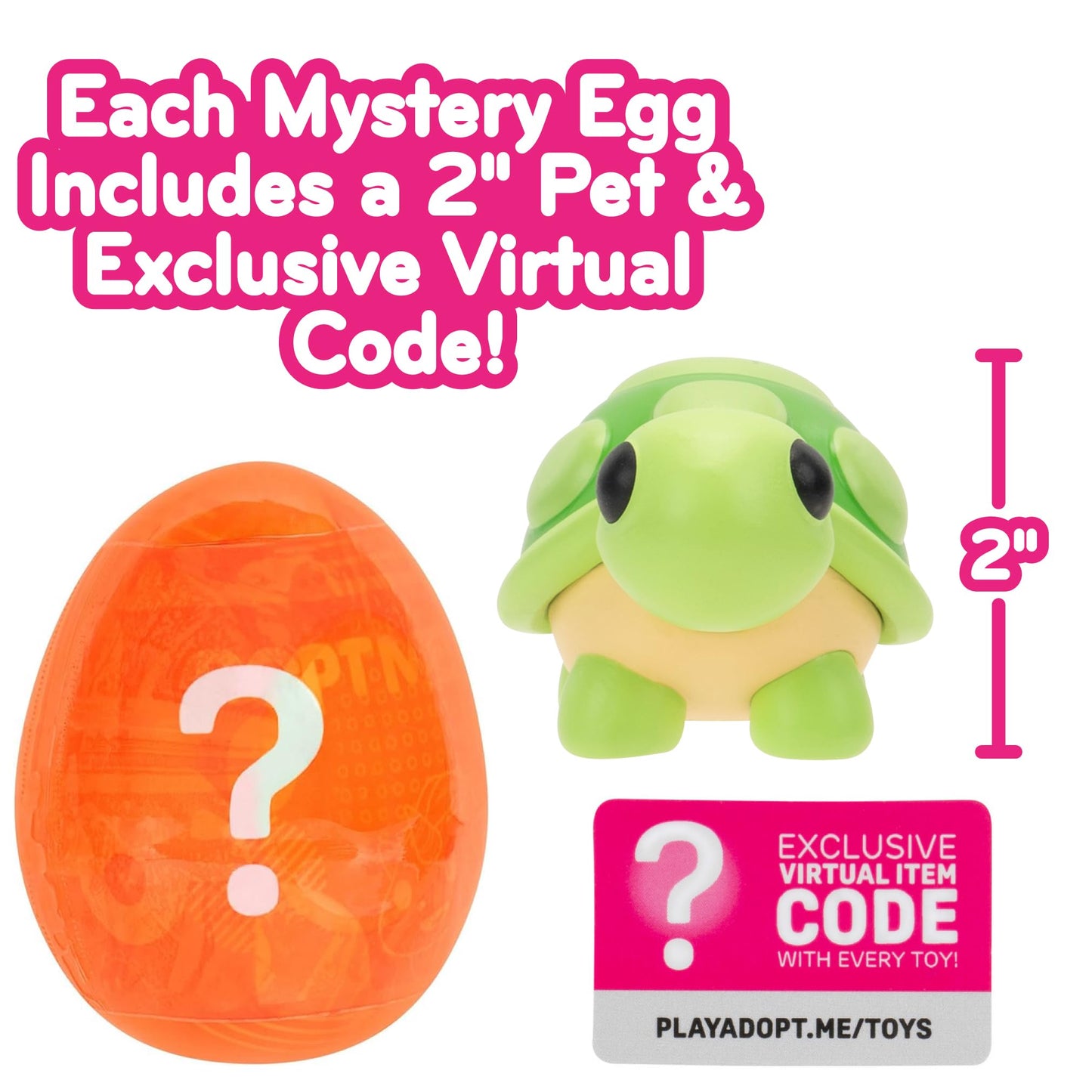 Adopt Me! Mystery Pets Blind Box Easter Egg Assorted 2-Pack - Series 4 - Exclusive Virtual Item Game Code - Collectible 2'' Anim