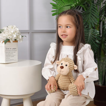 Apricot Lamb Toys Plush Corduroy Monkey Stuffed Animal Soft Cuddly Perfect For Child (Corduroy Monkey 8.5 Inches)