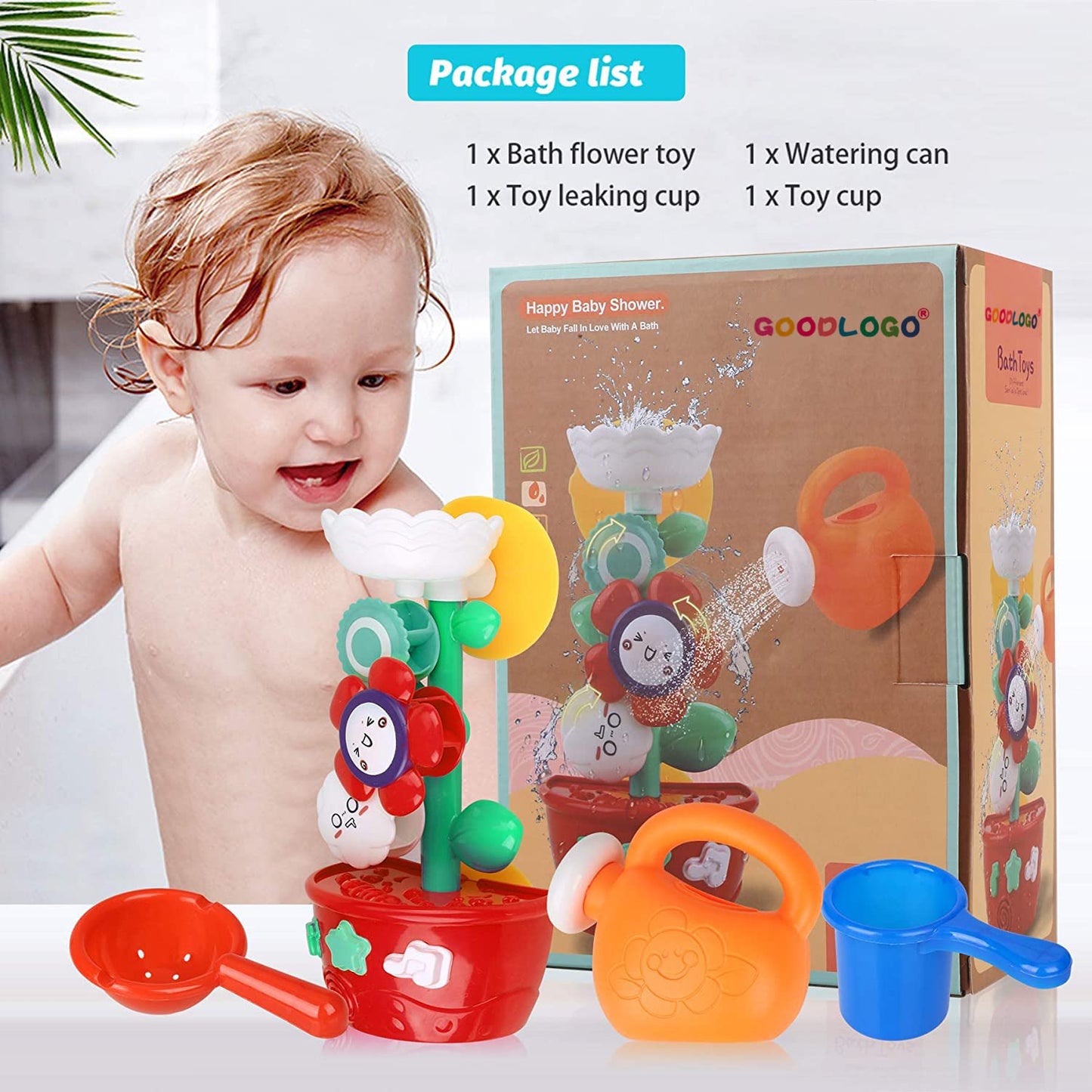 Girl Bath Toys For Kids 1-3 Bathtub Toys For Toddlers Water Tub Toys For Babies 1 2 3 Year Old Girls Boys Gifts With 1 Mini Sprinkler 2 Toys Cups Gifts Ideal With Color Box