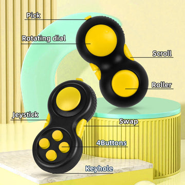 Wtycd Original Fidget Toy Game, Rubberized Classical Controller Fidget Concentration Toy With 8-Fidget Functions And Lanyard - E