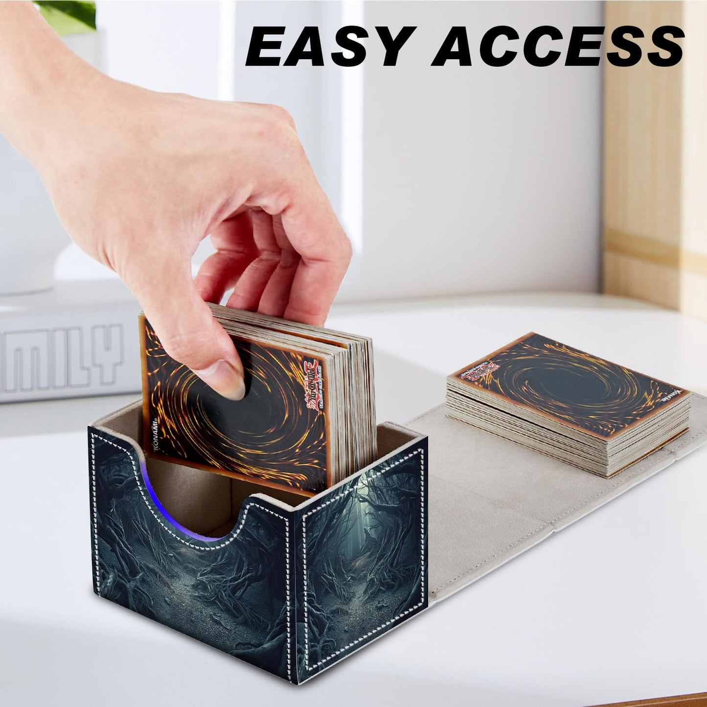 Card Game Storage Box For Tcg Mtg Commander Deck Box Organizer Trading Card Case Tcg Storage Box Magnetic Closure Creative Patte