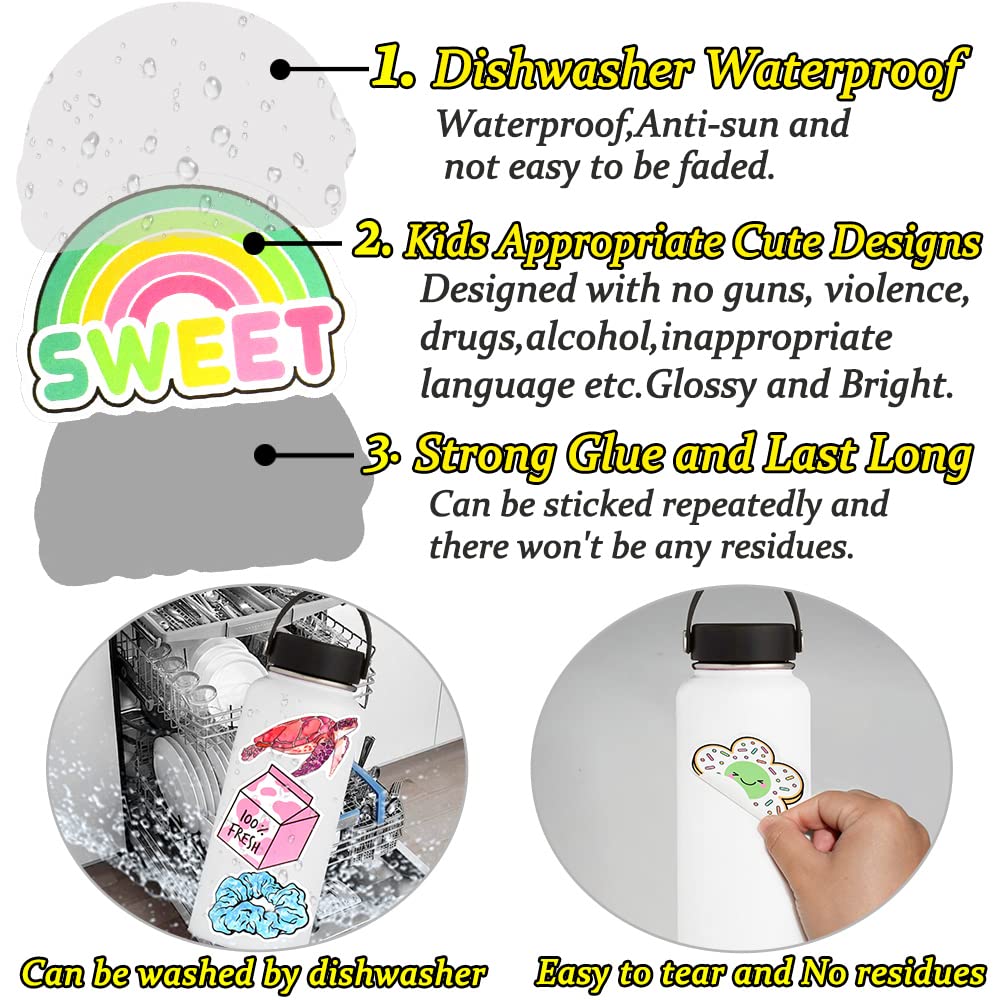 Qtl 250Pcs Cute Vinyl Stickers For Girls Stickers For Kids Teens Girls Easter Basket Stuffers Gifts Water Bottle Stickers For Hy