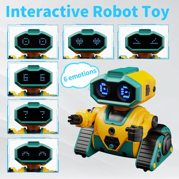 Dwirctoys Robot Toys,Remote Control Robot Toy With Led Eyes, Gesture Sensing,Recording Fuction,Dance,Music,Rc Robot For Kids Bir