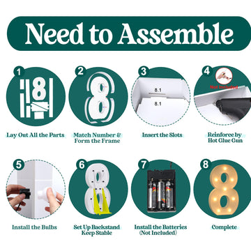 3Ft Marquee Numbers, Light Up Numbers 8 For 8Th 18Th 48Th Birthday Decorations, Big Numbers For Party Decorations, Large Light U