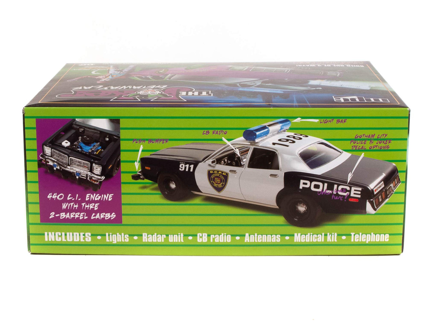 MPC Batman The Joker Getaway Car Model Kit, 1:25 Scale, Multicolour, Includes Joker Figure, Model MPC890, Small, Plastic