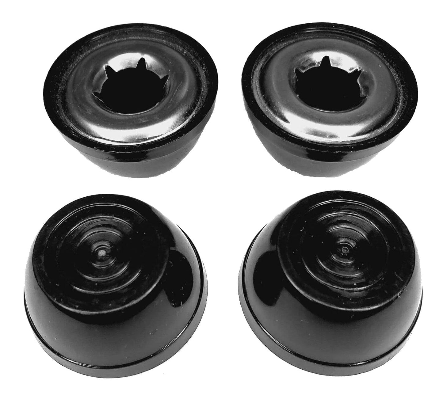 Quadrapoint Hub Cap Replacement Compatible With Popular Red Wagon Brand, Steel & Wood Wagons 1/2' New Black (Not For Plastic Or Folding Or Little Wagons Model W5, Please Read Product Description)