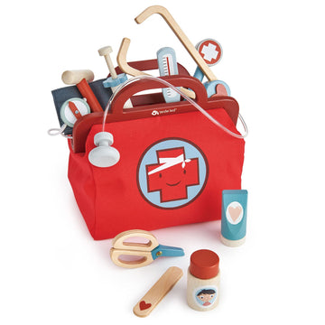 Tender Leaf Toys - Doctors Bag - Doctor Pretend Play Toy Medical Kit for Children- Promotes Imaginary and Creative Roleplay, He