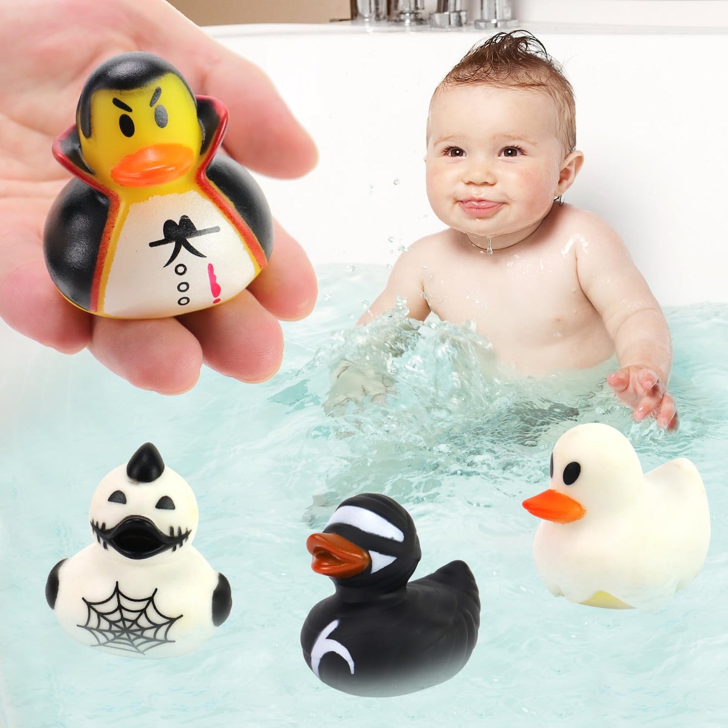 50Pcs Easter Rubber Ducks Assorted Gifts Party Favors , Easter Pack Of Rubber Ducks, Resurrection Bunny Rubber Duck, Funny Rubber Ducks Bath Tub Toys For Kids, Baby Showers Accessories