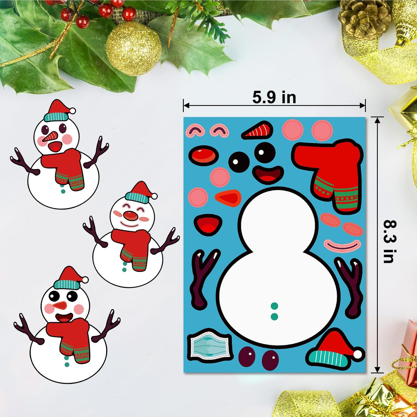 Smilinfit Christmas Stickers For Kids, 36 Sheets Make Your Own Christmas Crafts Activities Sticker For Kids Boys Girls, Christma