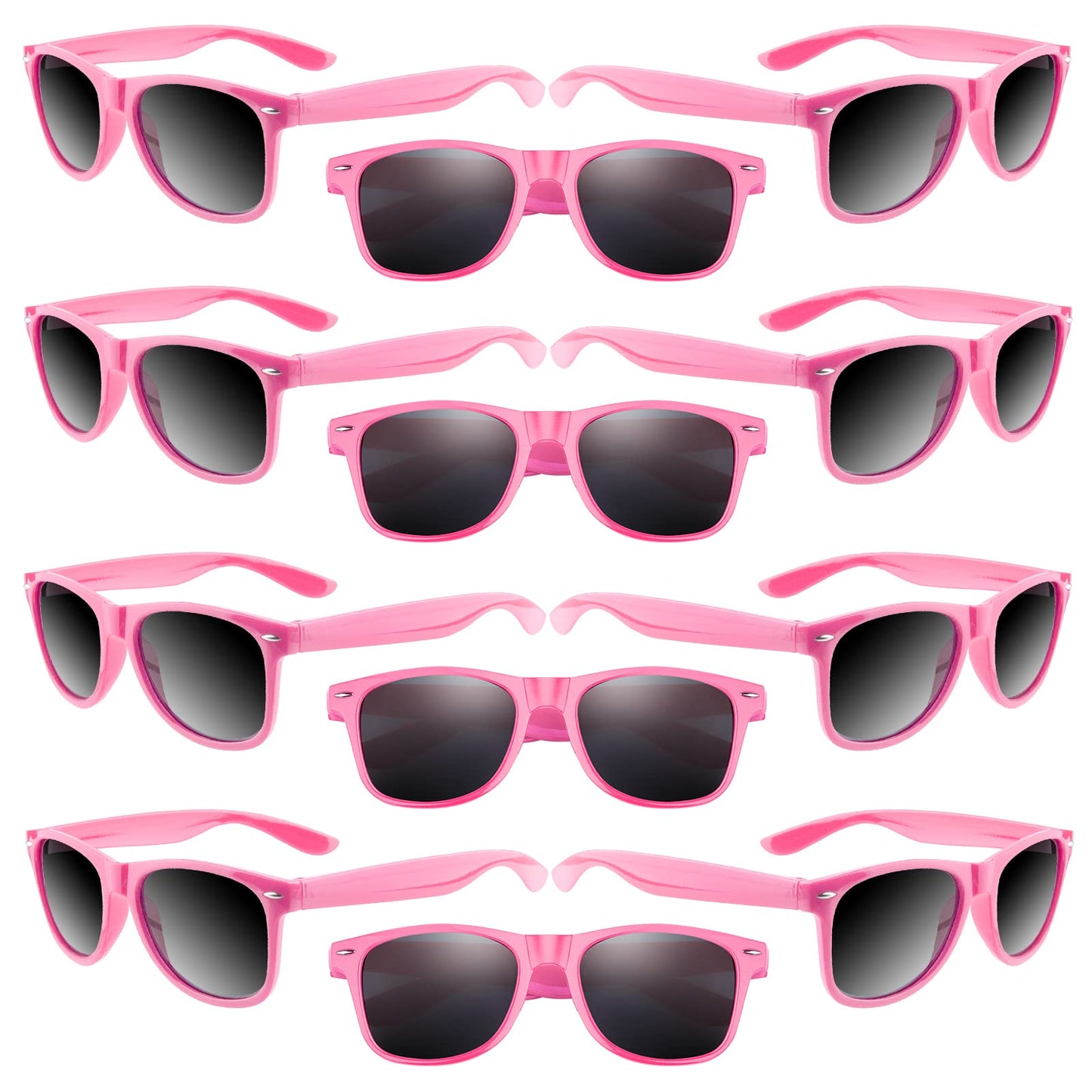 Astaron 12 Pack Party Novelty Sunglasses Bulk Neon Party Favors For Beach Wedding Party Pool Party Supplies, Pink