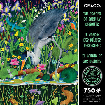 Ceaco 750 Piece Glow in The Dark Jigsaw Puzzle - The Garden of Earthly Delights - Multicolor - Cardboard - 24 x 18