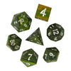 HDdais 7PCS DND Dice Set Green Wood D&D Polyhedral Dice with Metal Box for Dungeons and Dragons Role Playing Tabletop Games (Gra