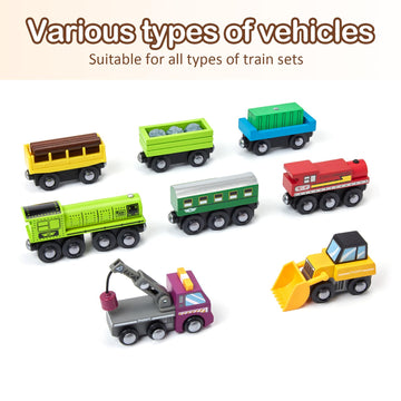 Wooden Train Set For Toddlers Magnetic Train Car Toys For Toddler, Montessori Toys, Accessories Fits Melissa And Doug, Fits Brio