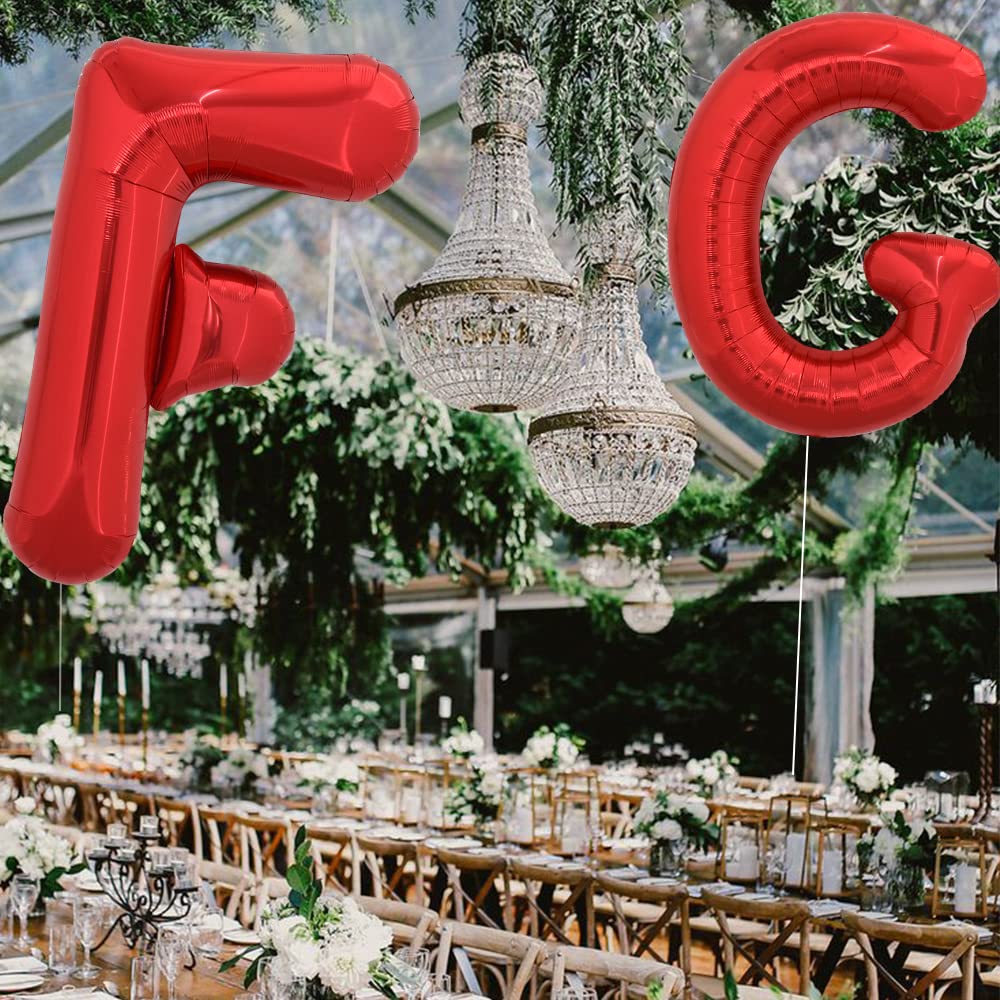 TONIFUL 40" Red Giant Letter F Balloon - Jumbo Helium Foil Mylar for Party, Wedding, Anniversary Decorations