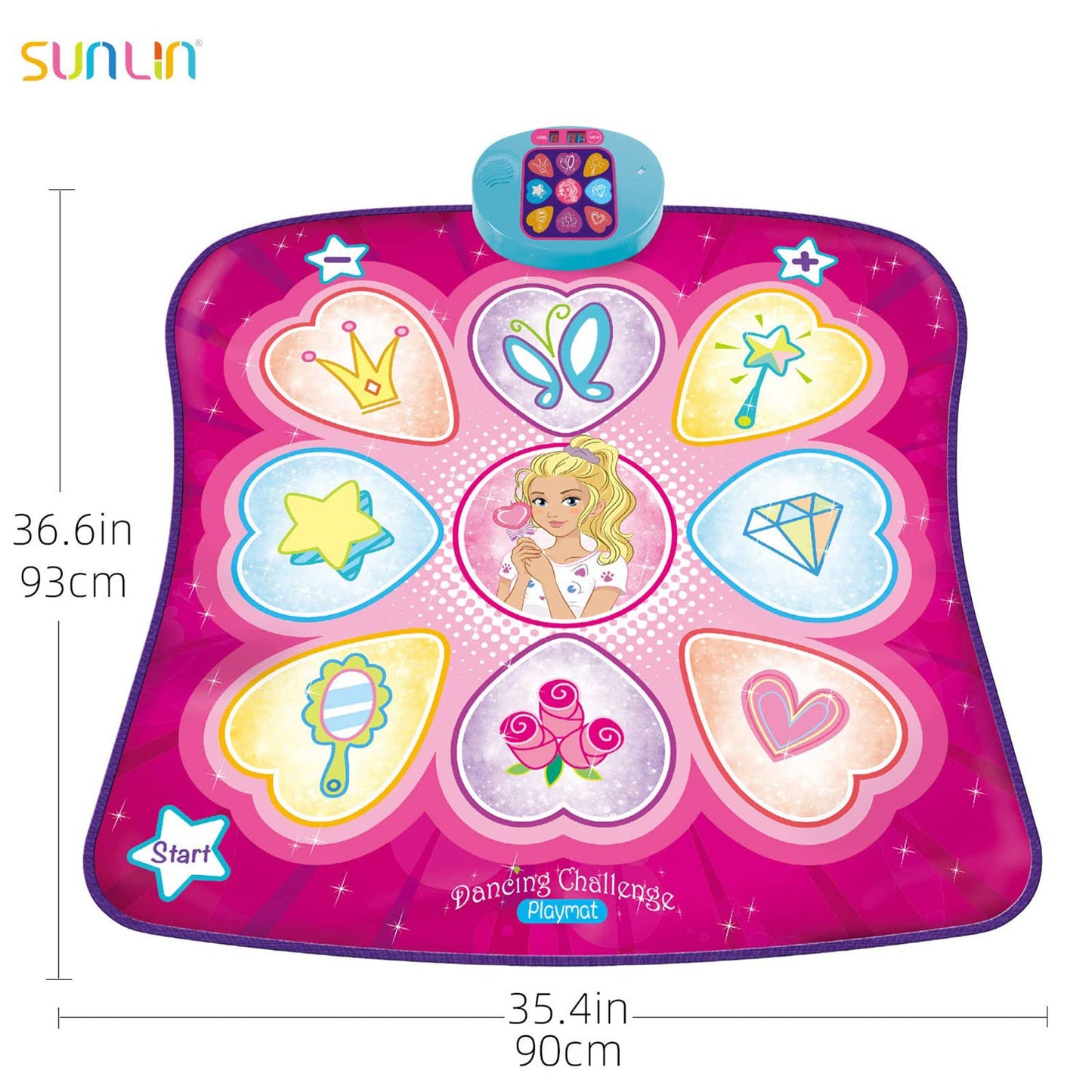 Sunlin Dance Mat - Dance Mixer Rhythm Step Play Mat - Dance Game Toy Gift For Kids Girls Boys - Dance Pad With Led Lights, Adjus
