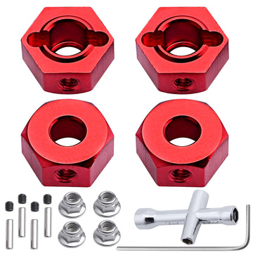 HobbyPark Aluminum 12mm Hex Wheel Hubs Adapters with Locknuts for Arrma Granite Voltage MEGA 2WD Granite 4X4 Big Rock Senton, Se