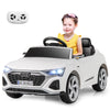 Costzon 12V Kids Ride On Car Licensed Audi Sq8, Remote Control Ride On Toy, Battery Powered Electric Vehicle With Spring Suspension, Music & 3 Speeds, Horn, Led Lights, Gift For Boys Girls 3+ (White)
