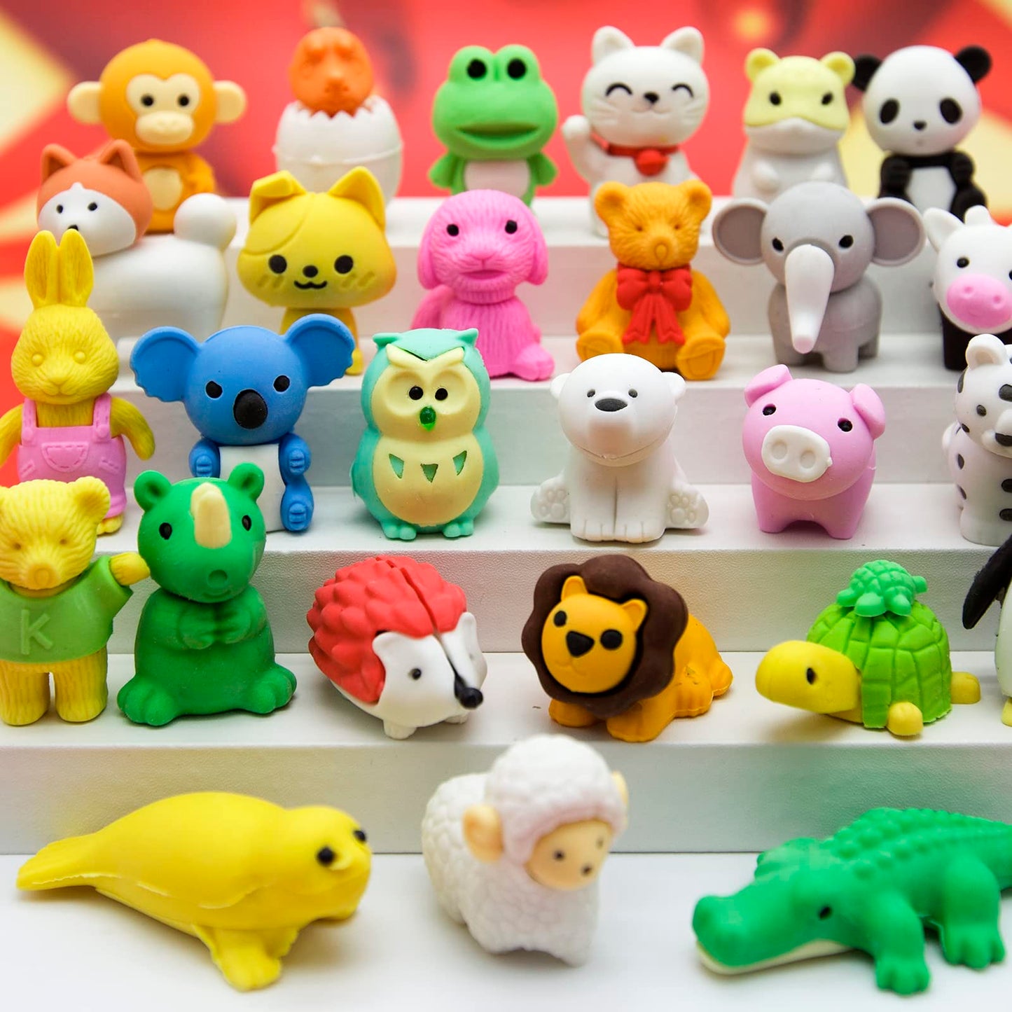 LanMa 118 Pcs Animal Erasers - Desk Pets, Puzzle, Take Apart, Animals, Pencil Erasers for Kids, Classroom Prizes, Party Favors,