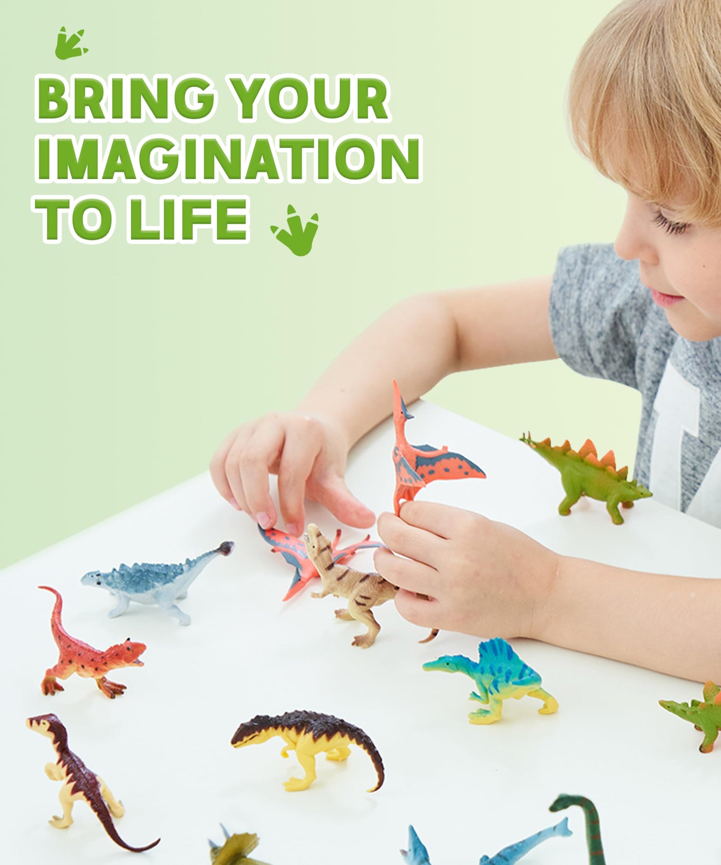 Recur Dinosaur Figure Toys Mini Dino Figurines For Kids Jurrassic Dinosaurs, 100% Hand-Painted, Cake Topper Small Tabletop Figure - 12 Pcs