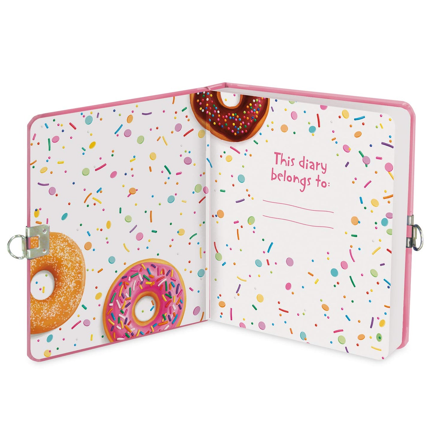 Peaceable Kingdom Donut Diary 6.25' Lock And Key, Lined Page Diary For Kids