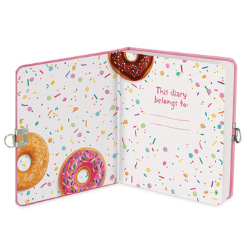 Peaceable Kingdom Donut Diary 6.25' Lock And Key, Lined Page Diary For Kids