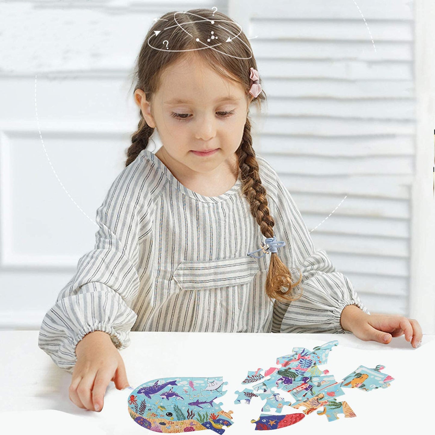 Kids Puzzles For Ages 4-8,8-10, 50 Pieces Whale Jigsaw Puzzles For Childrens, Kids Learning Educational Toys, Puzzles Games For Boys Girls Ages 4-8, 5, 6, 7, 8-10 Year Olds Christmas Birthday Gifts