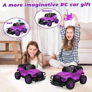 Ynanimery Remote Control Car, Purple Rc Truck for Girls Toddlers, 1:20 Scale RC Truck All Terrain Trucks, Rc Car Toys Gift for K