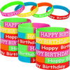 JOVITEC 48 Pieces Rubber Bracelets for Happy Birthday Gift Colored Silicone Bracelets for Teenagers Birthday Party Favors for Ha