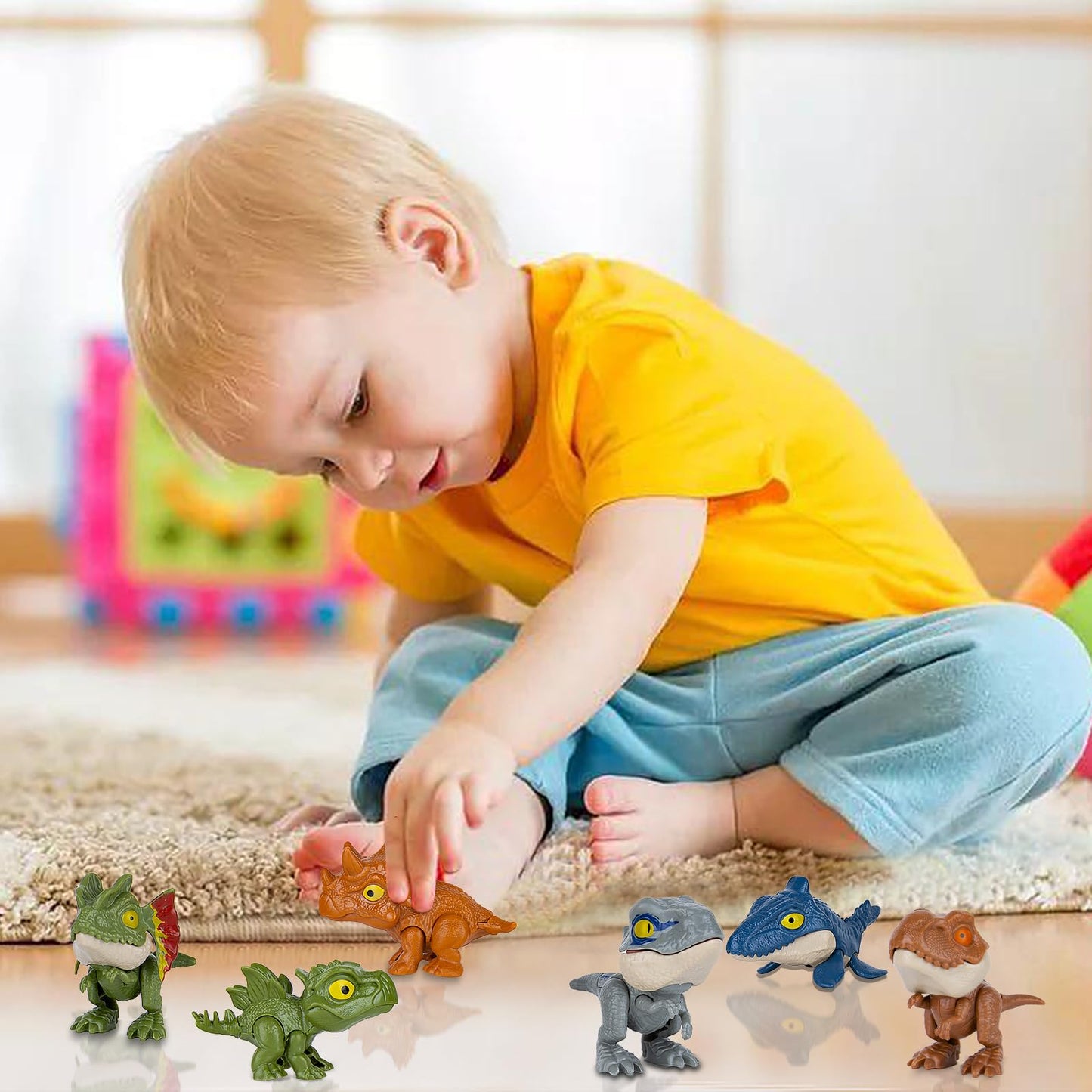 Biting Fingers Dinosaurs Puppets, Jurassic World Dinosaur Toys, Dinosaurs Action Figures Collectibles For 3 4 5 6 7 8 Boys Kids