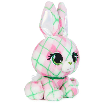 P.Lushes Pets Kennedy Karrats Designer Fashion Plush Toy, Collectible Bunny Stuffed Animal, Pink And Green, 6