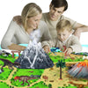 Erupting Volcano Model Dinosaur Toys with Mat & Trees,Dinosaur Playset Science Kit for Kids 3-5