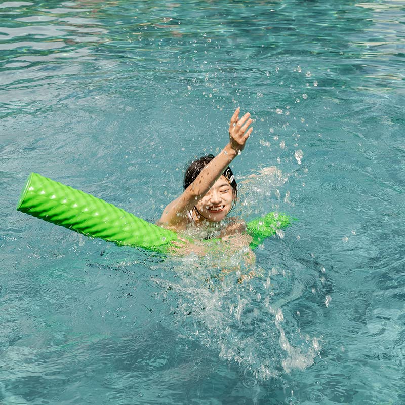 IMMERSA Jumbo Swimming Pool Noodles enhanced Soft Water-Based Vinyl Coating and UV Resistant Foam Noodles for Swimming and Floating Lake Floats Pool Floats for mature-themeds.(Green)