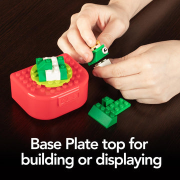 Building Blocks Toy Storage & Display Boxes With Baseplate Top, Portable Travel Case, Holds Small Parts, Minifigures, Bricks, Sn
