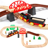 Asweets Wooden Train Set For Toddler,40 Piece With Train Track Electric Operated Fits Thomas,Brio,Melissa And Doug Magnet Batter