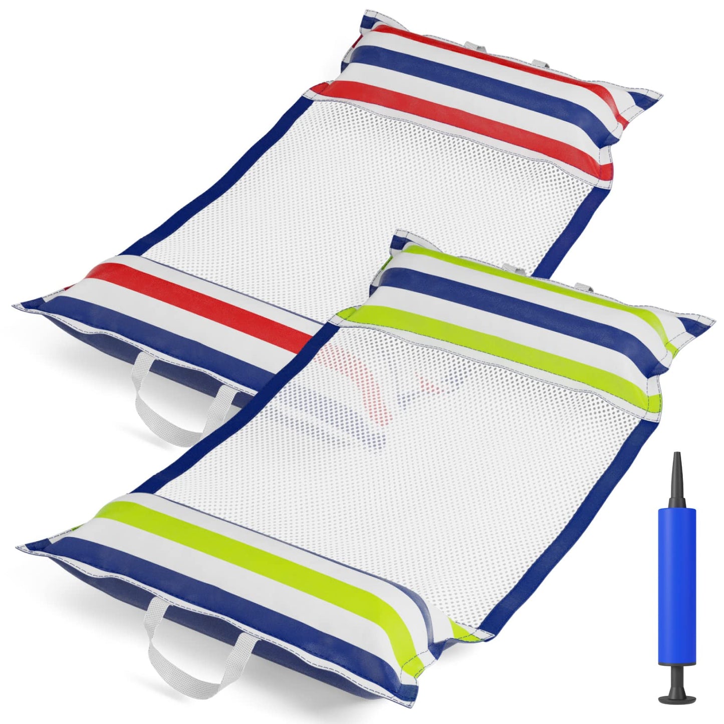 Jasonwell Inflatable Pool Hammock Float - 2 Pack Water Hammock Pool Floaties Multi-Purpose (Saddle Lounge Chair Drifter) 4 In 1 Lake Beach Floating Loungers Swimming Pool Floats Toys For Adults