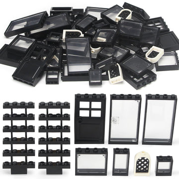 Feleph Windows And Doors Kit Interior Decoration Accessories Moc Building Block Set 118 Pieces And Parts Compatible With Major B