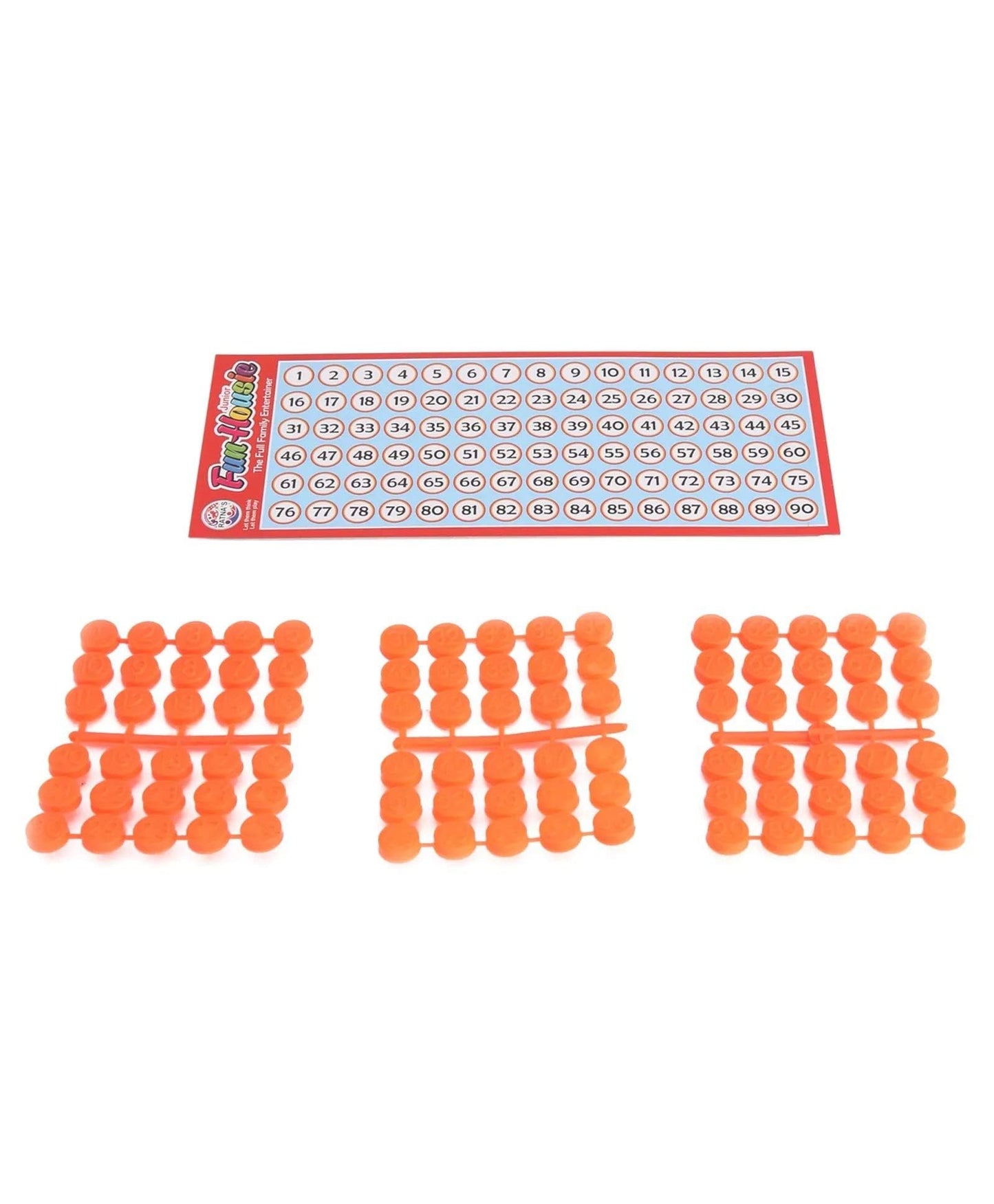 Ratna s Plastic Family Game Fun Housie Small with 120 Tickets Board Game, Multicolour, Fixing Checking Board, 90 Coins, and Tick