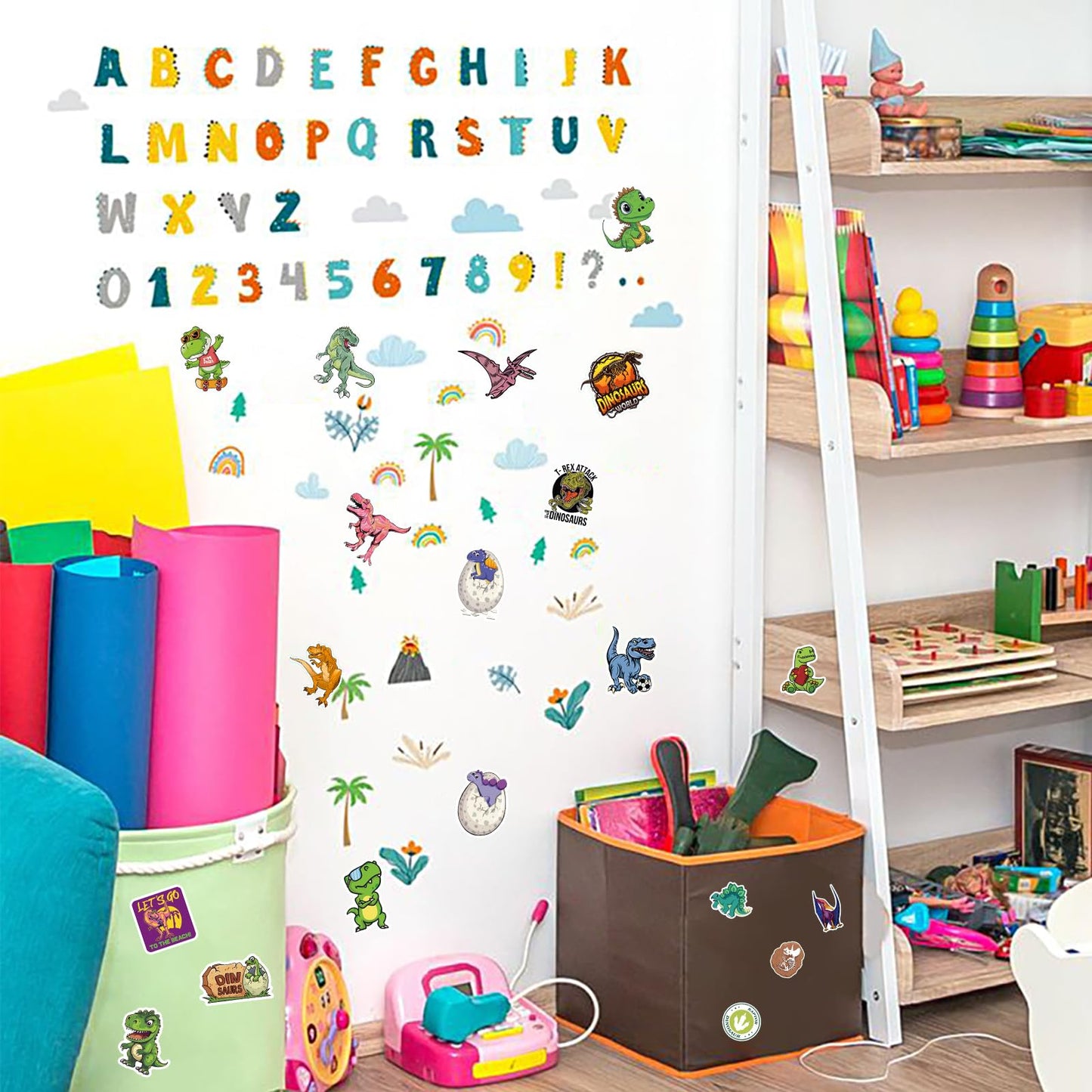 Qtl Stickers 200Pcs Cute Dinosaur Stickers For Kids 2-4 Dino Stickers Dinosaur For Water Bottle Stickers For Boys Waterproof Sti