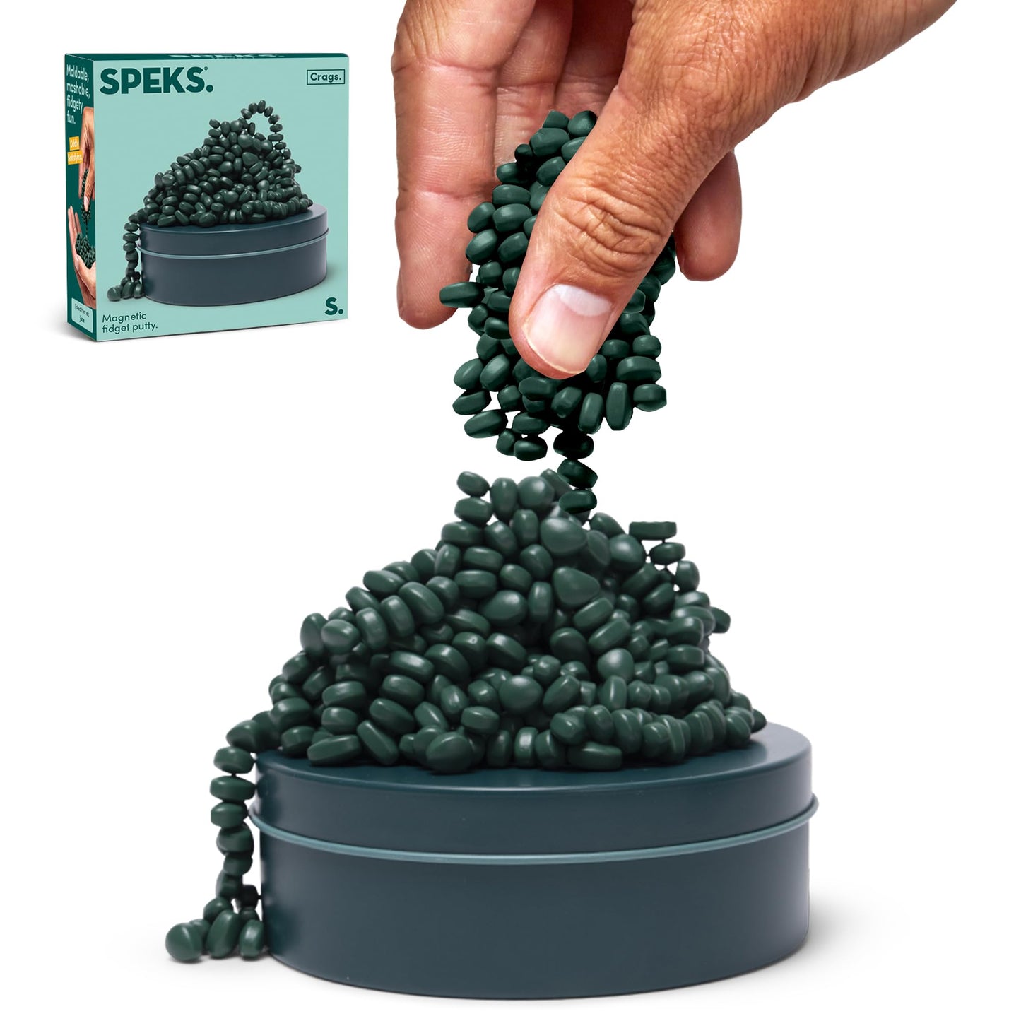 Speks Crags Ferrite Putty, Over 500 Ferrite Stones In A Metal Tin, Seriously Satisfying Fidget Toys For Adults And Desk Toys For