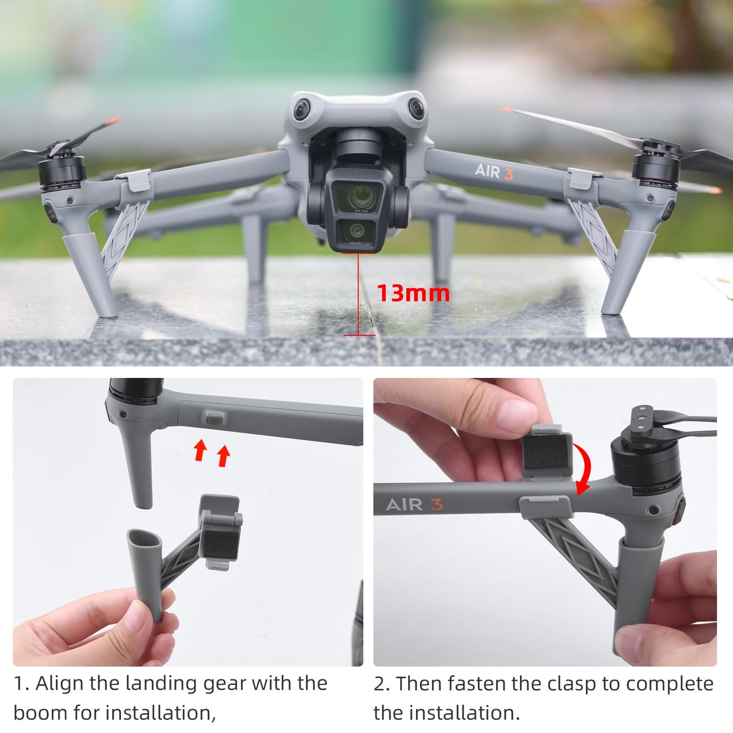 BRDRC AIR 3 3S Airdrop System with Landing Gear - Fishing Bait Clip Delivery for DJI Mavic AIR 3, Size: 3.46*3.77*