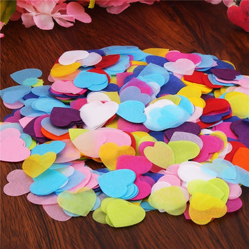 DECORA 1 Inch Multicolor Hearts Paper Confetti for Wedding St. Valentines Day Decorations
