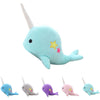 Casagood Cute Teal Narwhal Stuffed Animal Plush Toy Adorable Soft Whale Plushies Toys Stuffed Animals For Babieskids, Toddlers