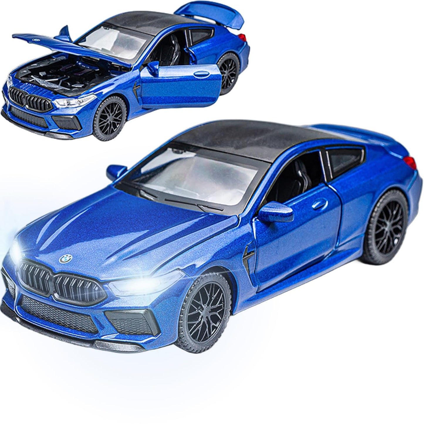 Erbadihago Toy Cars Compatible Bmw M8 Toys Car 1/32 Metal Model Car Collect Car With Light And Sound Pull Back For Boys Children