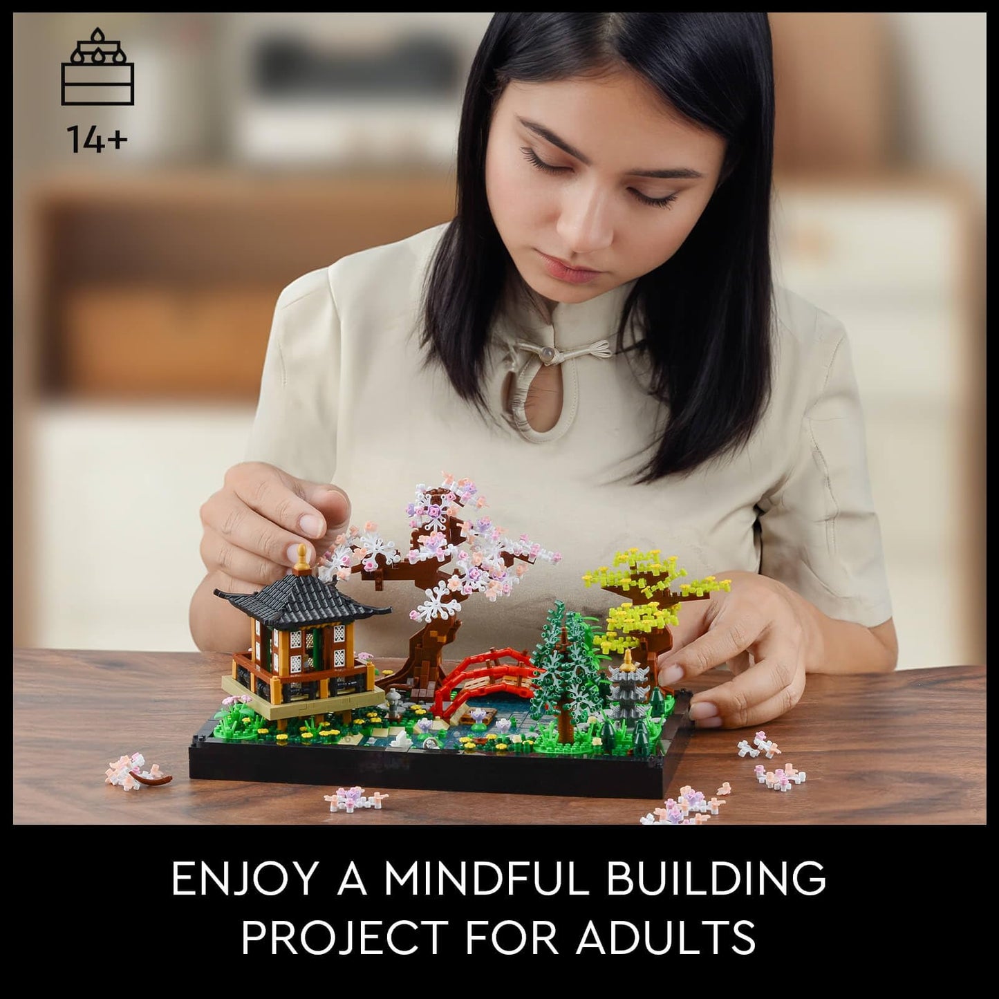 Finger Rock Cherry Blossom Bonsai Tree Building Set, Creative Japanese Tranquil Zen Gardens, Sakura Flowers And Plants Display Model Gift For Adults Teens 14+ (2280 Pcs)