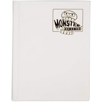Monster Binder - 4 Pocket Trading Card Album - Matte White (Anti-Theft Pockets Hold 160+ Yugioh, Pokemon, Magic The Gathering Cards)